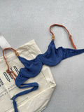 Blue Jeans Balconette Bikini Top & High-Waist Rope Bikini Bottom Set