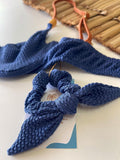 Blue Jeans Balconette Bikini Top & High-Waist Rope Bikini Bottom Set