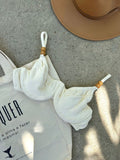 Organic Off-White Balconette Bikini Top & High-Waist Rope Bikini Bottom Set