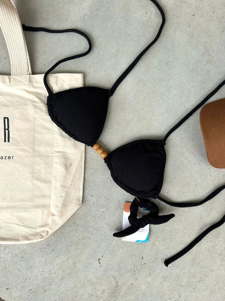 Black Noronha String Bikini Top